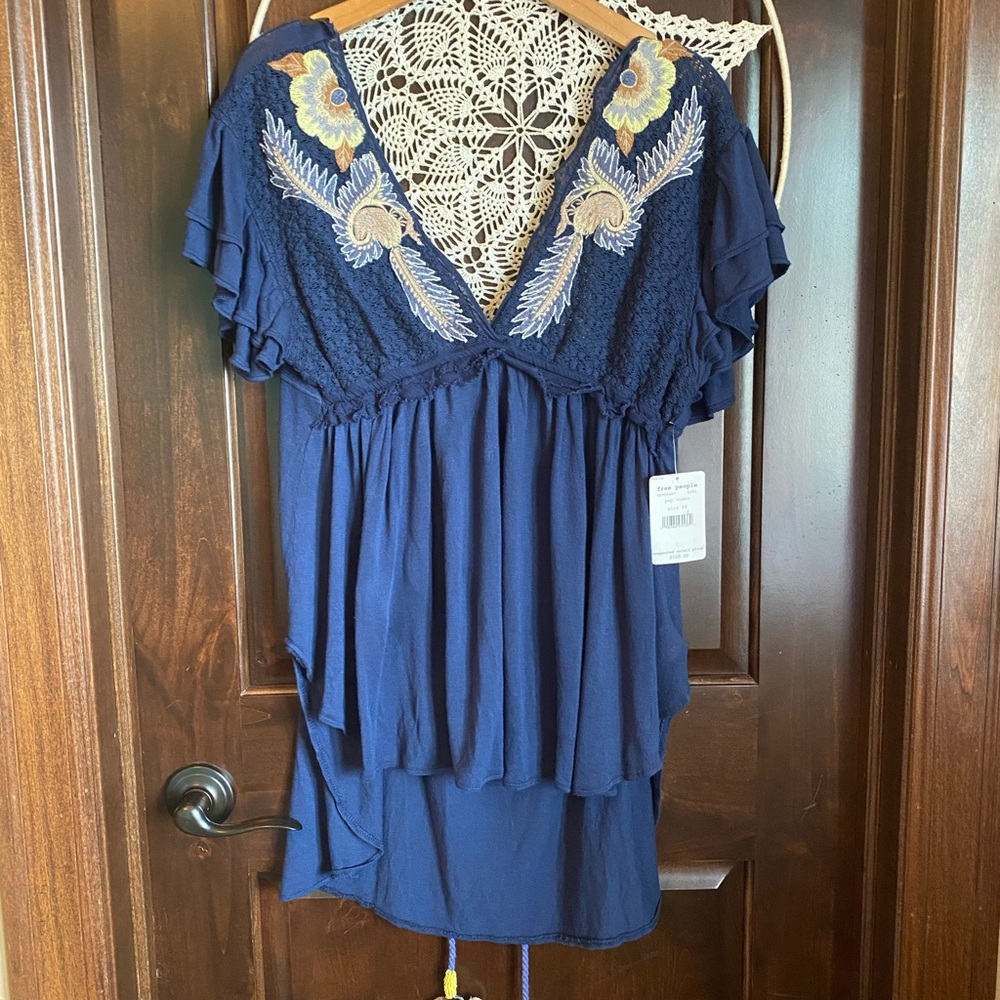 {free people} “pop” combo oversized top